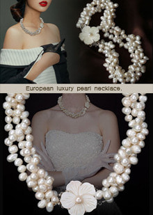 앵콜2차! Italian luxury pearl decoration  necklace  . 30% 백화점 ( \15만원대) 러블리한 무드~ 우아한 담수진주 플라워 자개 장식 Necklace~★ 넘넘 예뻐용^^